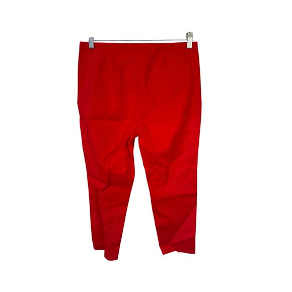 THEORY NWT Treeca 'Good Linen' Pull-On Pants Scarlet Red Eco Crunch Wash Office - Picture 8 of 12